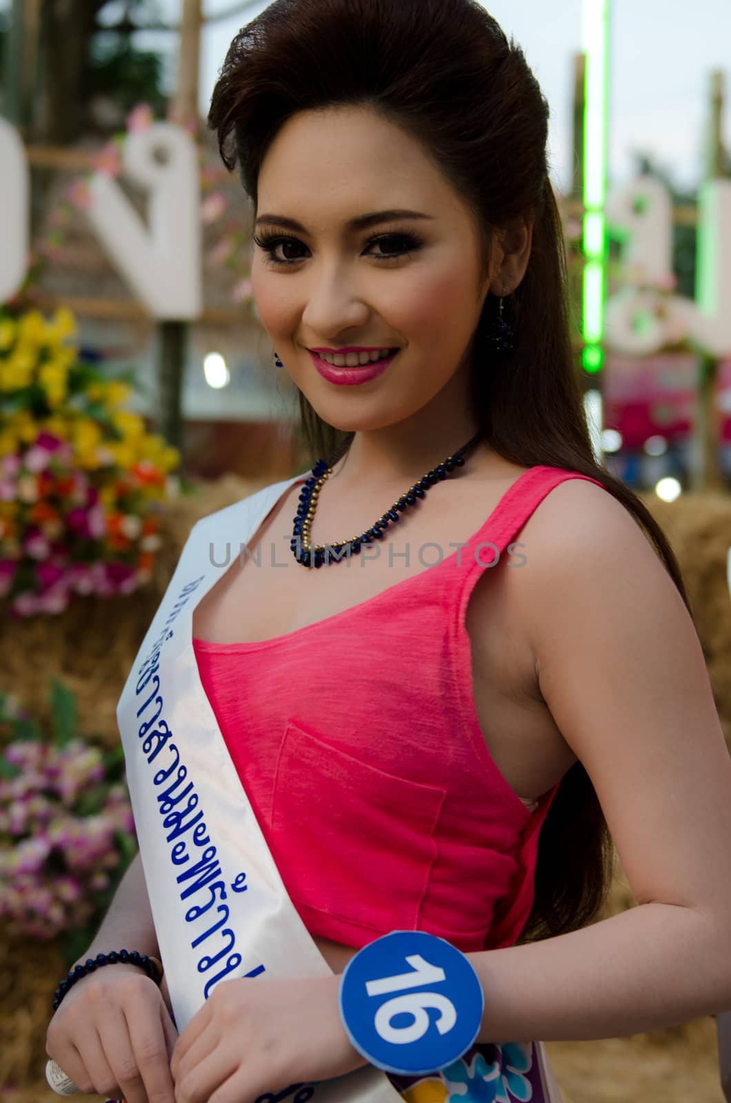 Prachuap Khiri Khan, THAILAND - March 2nd:Unidentified Competitors during the "Miss Sam-All beauty contest 2013" at Prachuap Khiri Khan province on March 2nd, 2013 in Prachuap Khiri Khan, Thailand. 