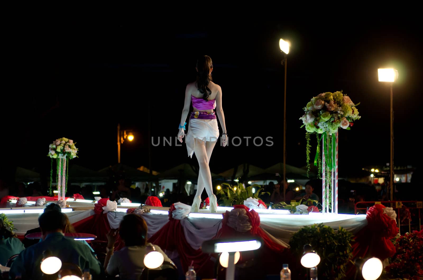 Prachuap Khiri Khan, THAILAND - March 2nd:Unidentified Competitors during the "Miss Sam-All beauty contest 2013" at Prachuap Khiri Khan province on March 2nd, 2013 in Prachuap Khiri Khan, Thailand. 