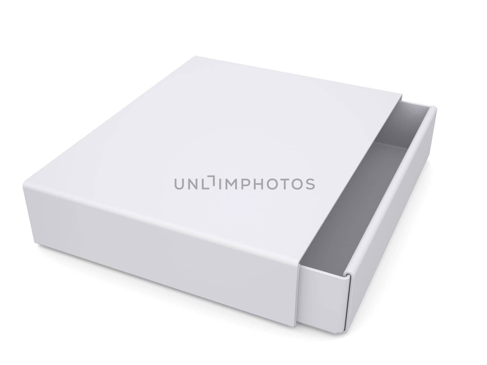 Open white box. Isolated render on a white background