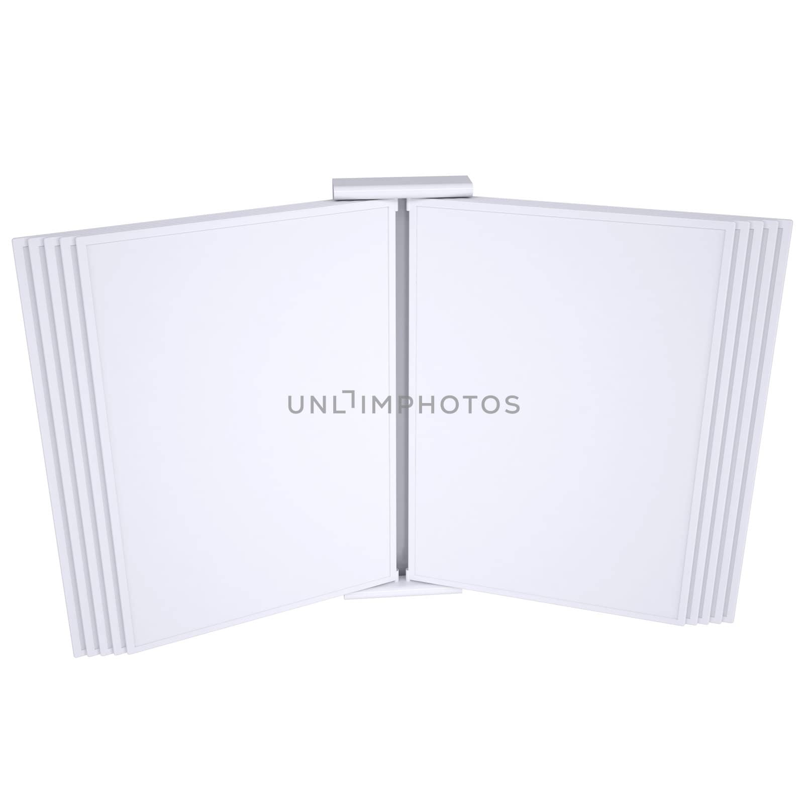 Advertising element to turn the page. Isolated render on a white background