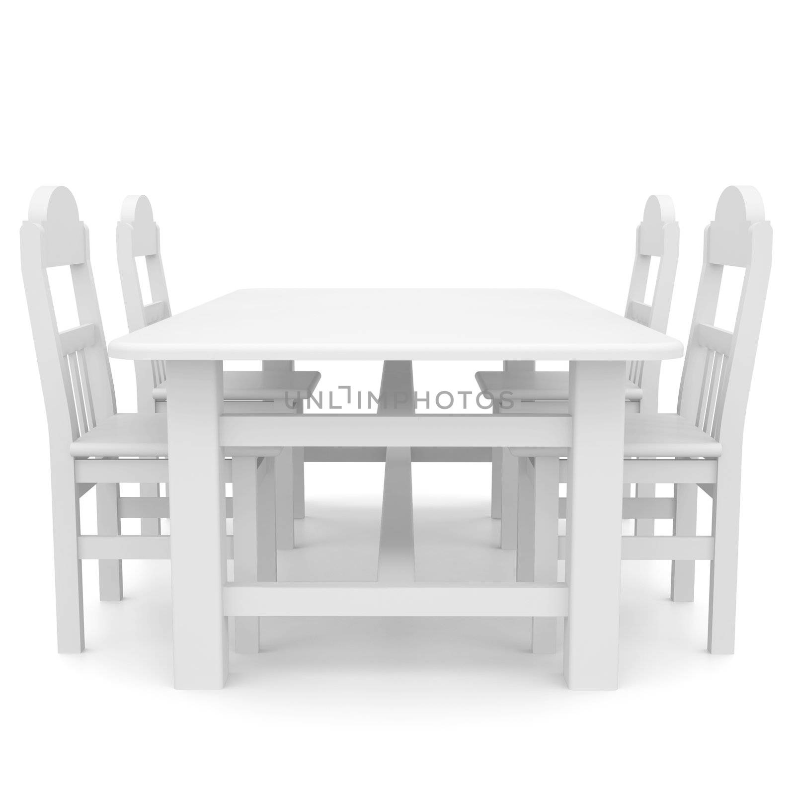 White table and chairs by cherezoff