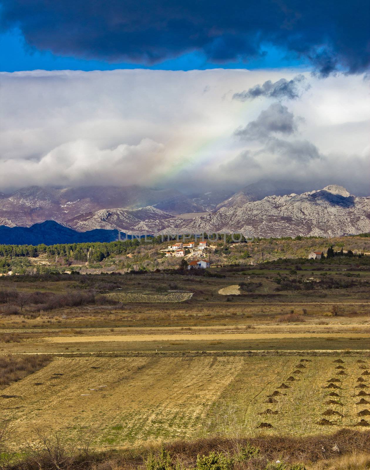 Nature layers under Velebit mountain, Dalmatia, Croatia