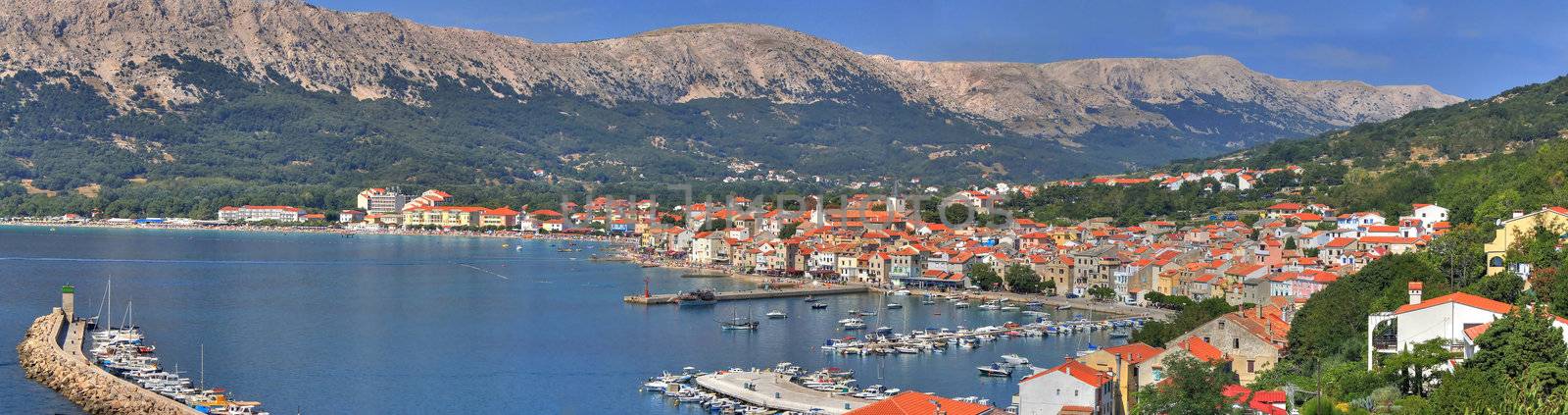 Adriatic Town of Baska panoramic view by xbrchx