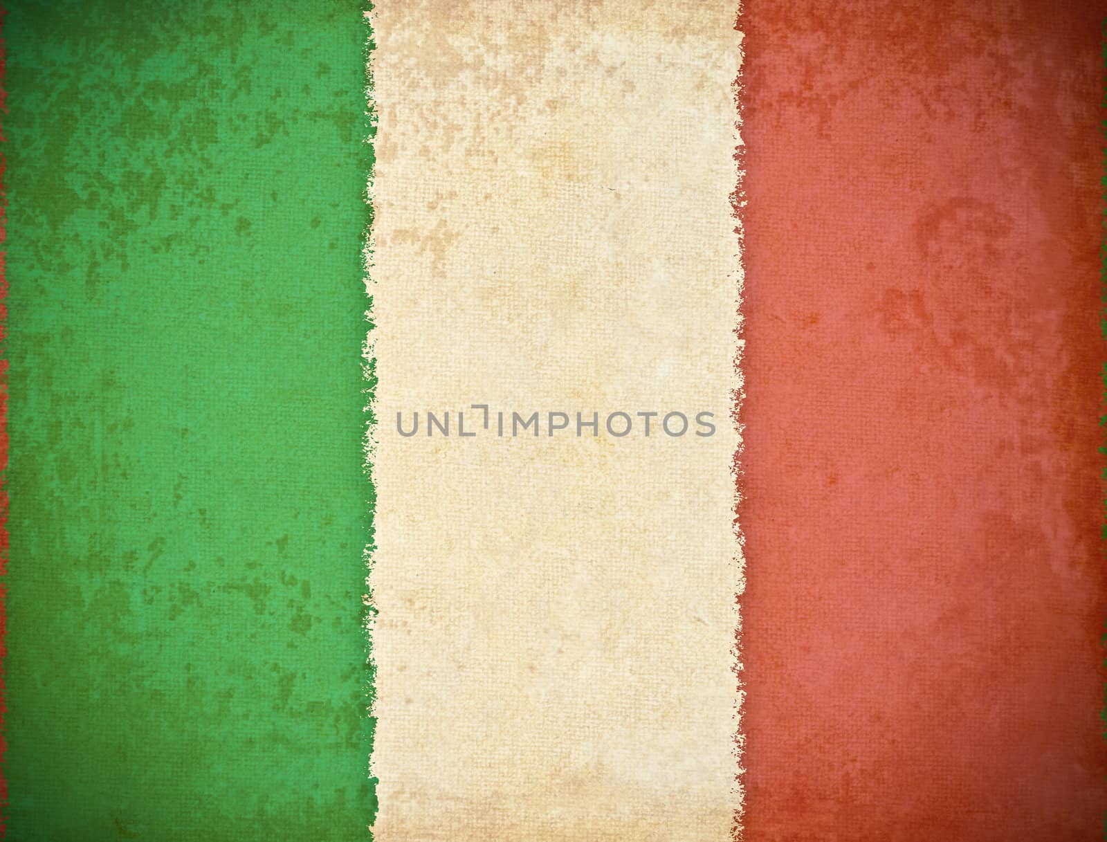 old grunge paper with Italy flag background