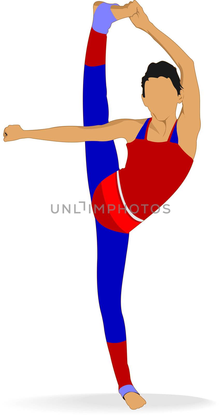 Woman practicing Yoga excercise. Vector Illustration of girl in  by leonido