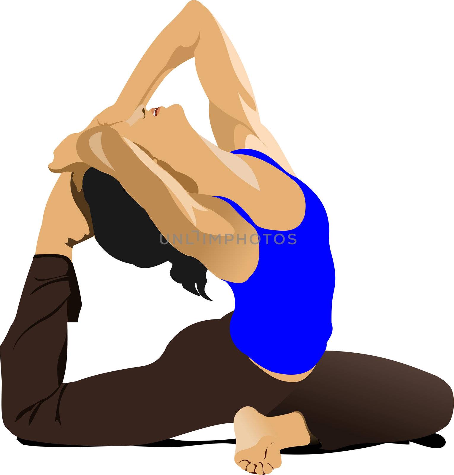 Yoga pose - vector poster by leonido