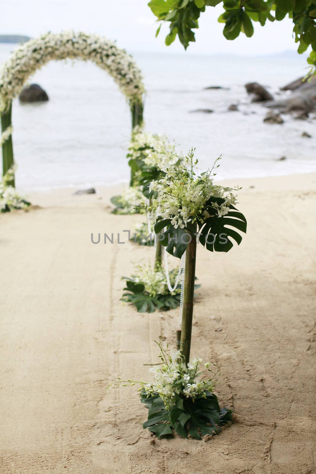 Beautiful beach wedding set-up. by ginaellen