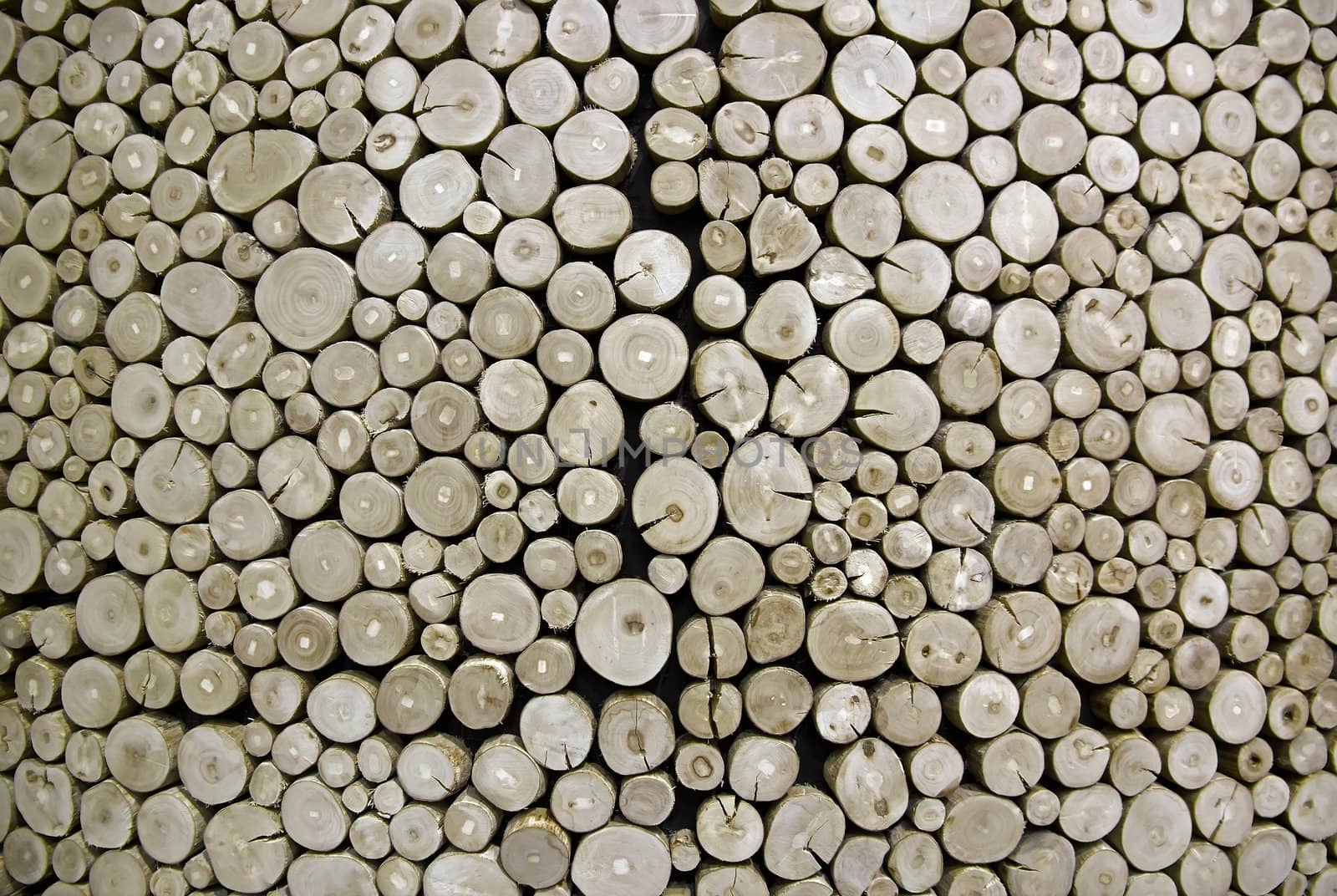 small logs, cross background and texture