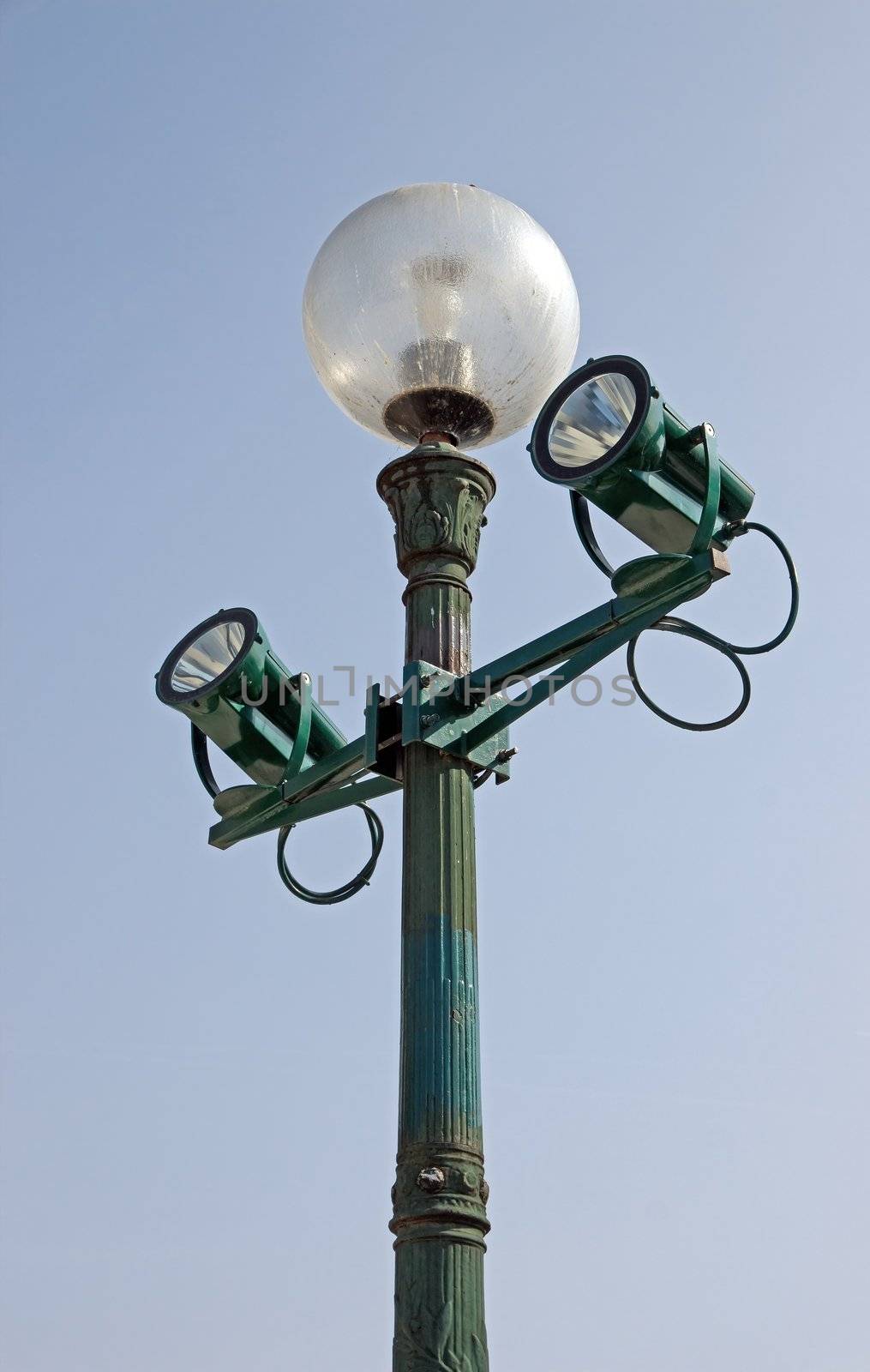 modernized old Parisian lamppost  Paris France