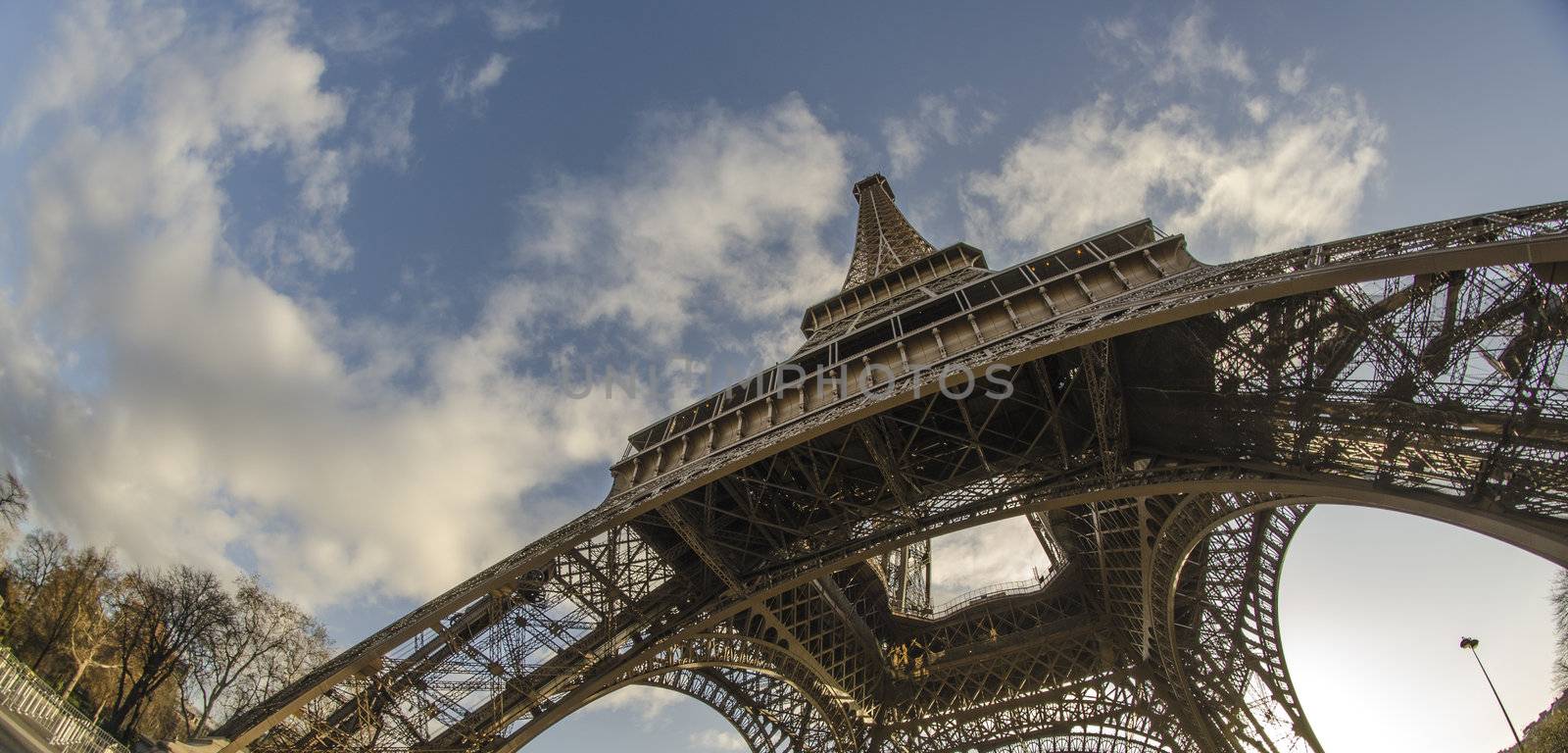 Winter view of Eiffel Tower in Paris, France