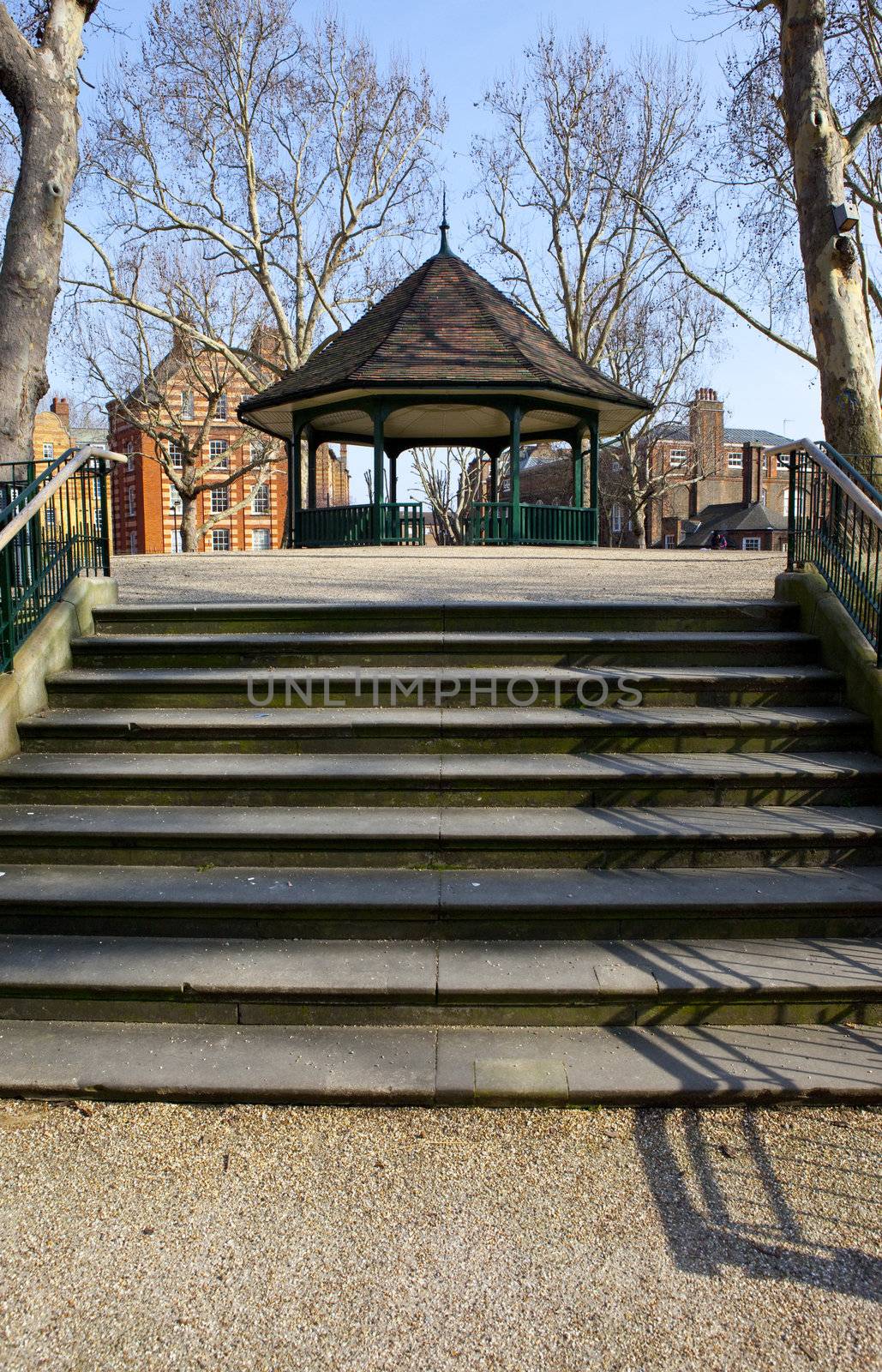 The Bandstand in Arnold Circus and the Boundary Estate in London.