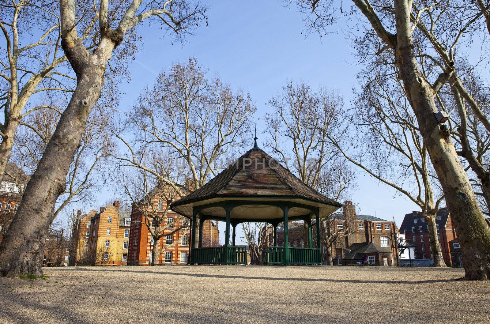 The Bandstand in Arnold Circus and the Boundary Estate in London.