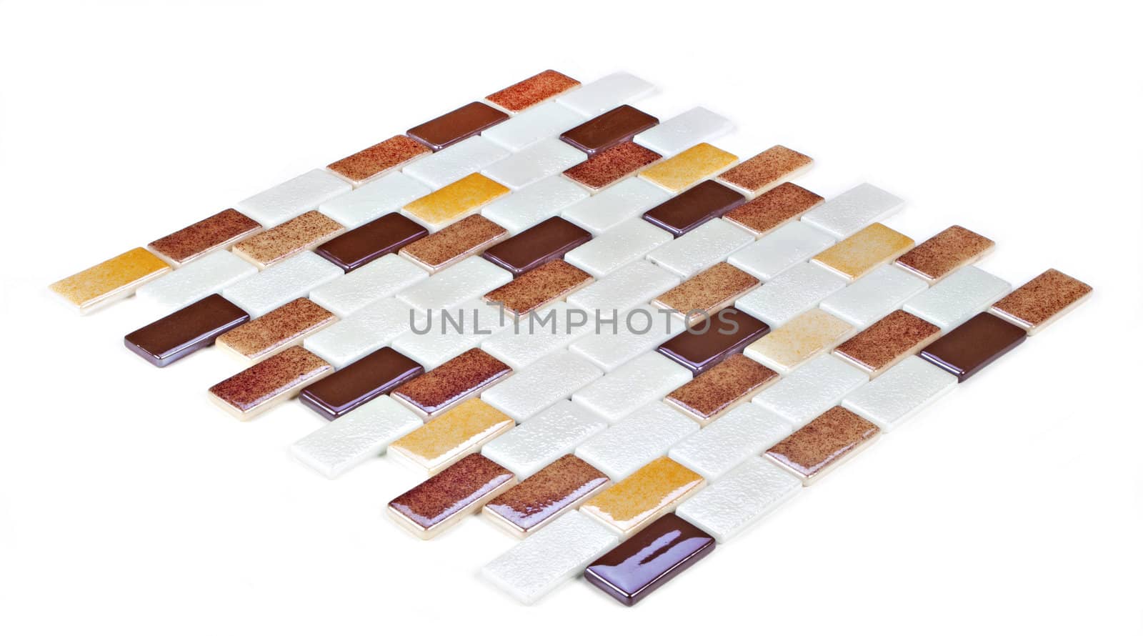 colourful mosaic texture isolated on white