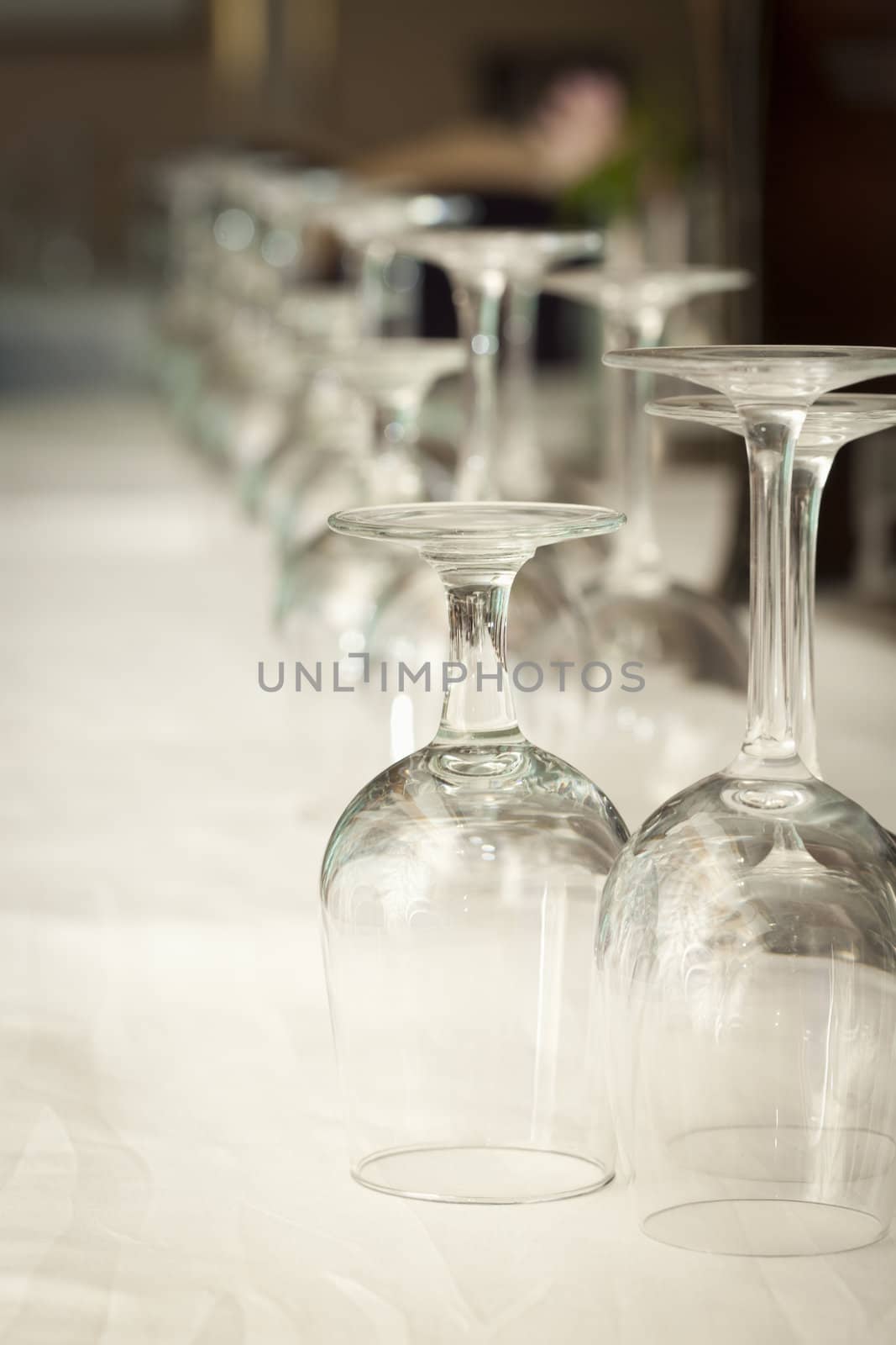 Drinking Glasses Abstract in Formal Dining Room by Feverpitched