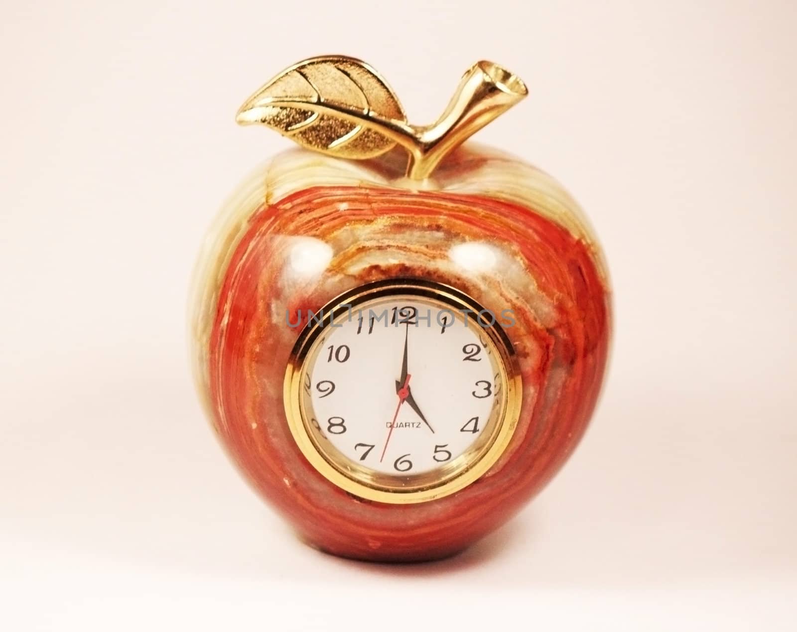 Green, grey and yellow isolated onyx clock