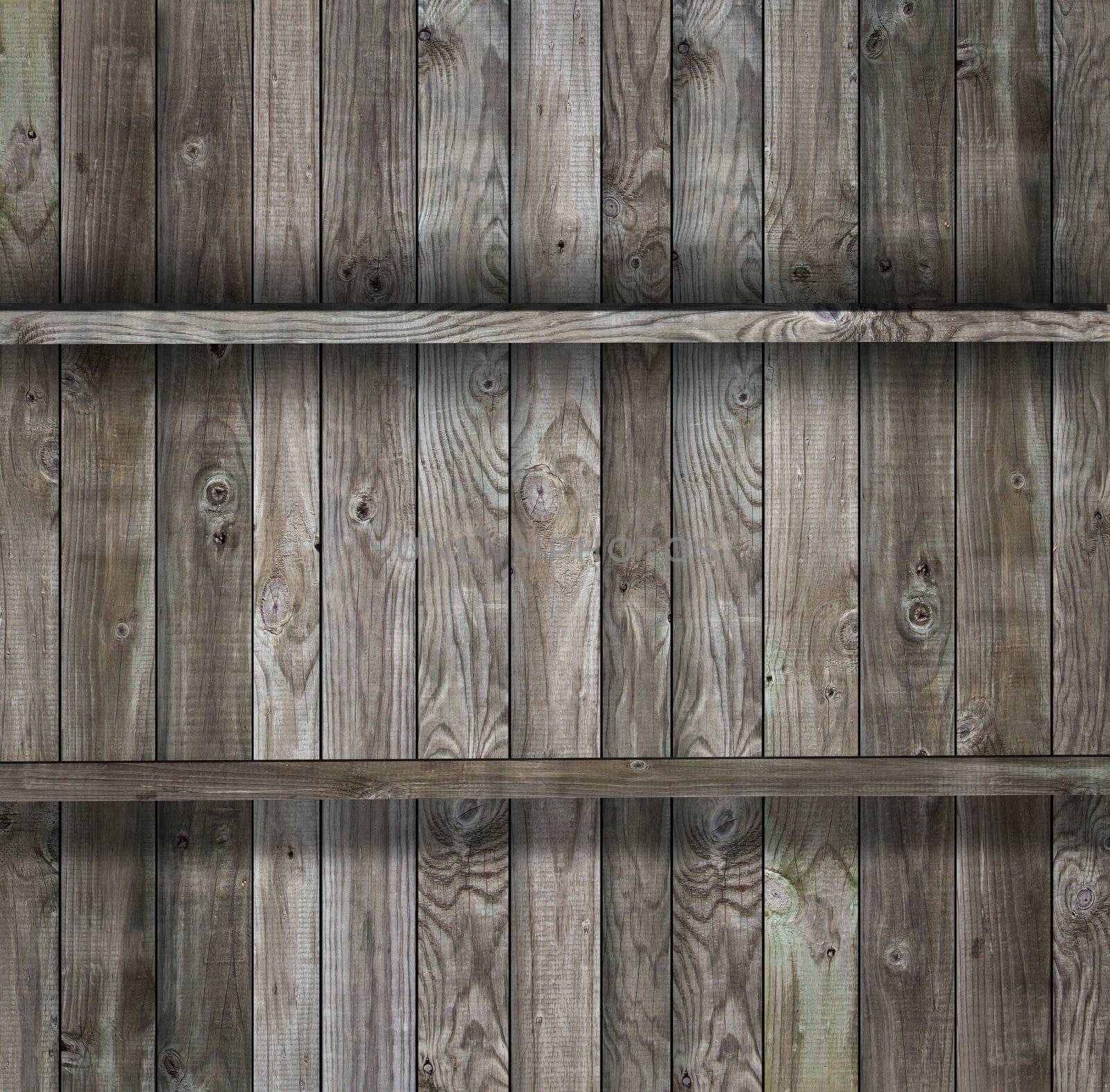 Empty of old wood shelf 