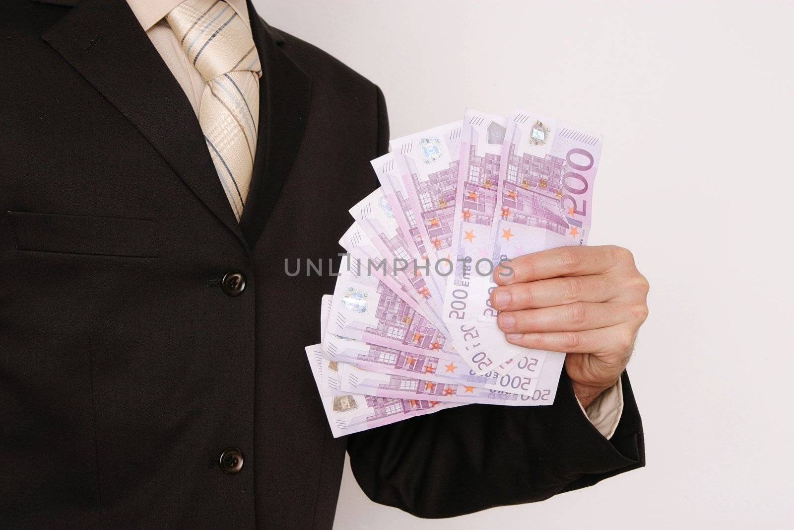 close up of business man in brown suit