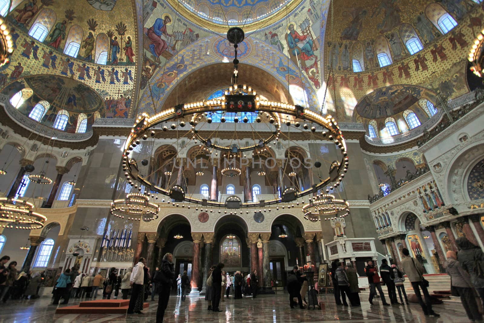Fragment interior decoration Naval Cathedral of St. Nicholas Church, a monument to all the dead sailors ever. Kronstadt, built in 1913 by the architect Vasily Kosyakov.
