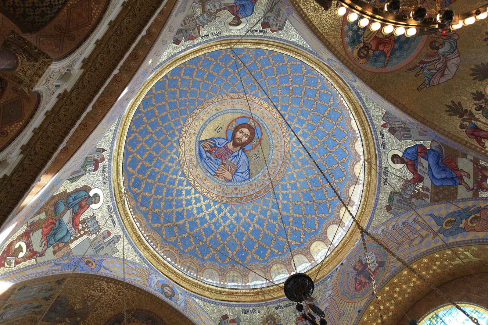 Fragment interior decoration Naval Cathedral of St. Nicholas Church, a monument to all the dead sailors ever. Kronstadt, built in 1913 by the architect Vasily Kosyakov.