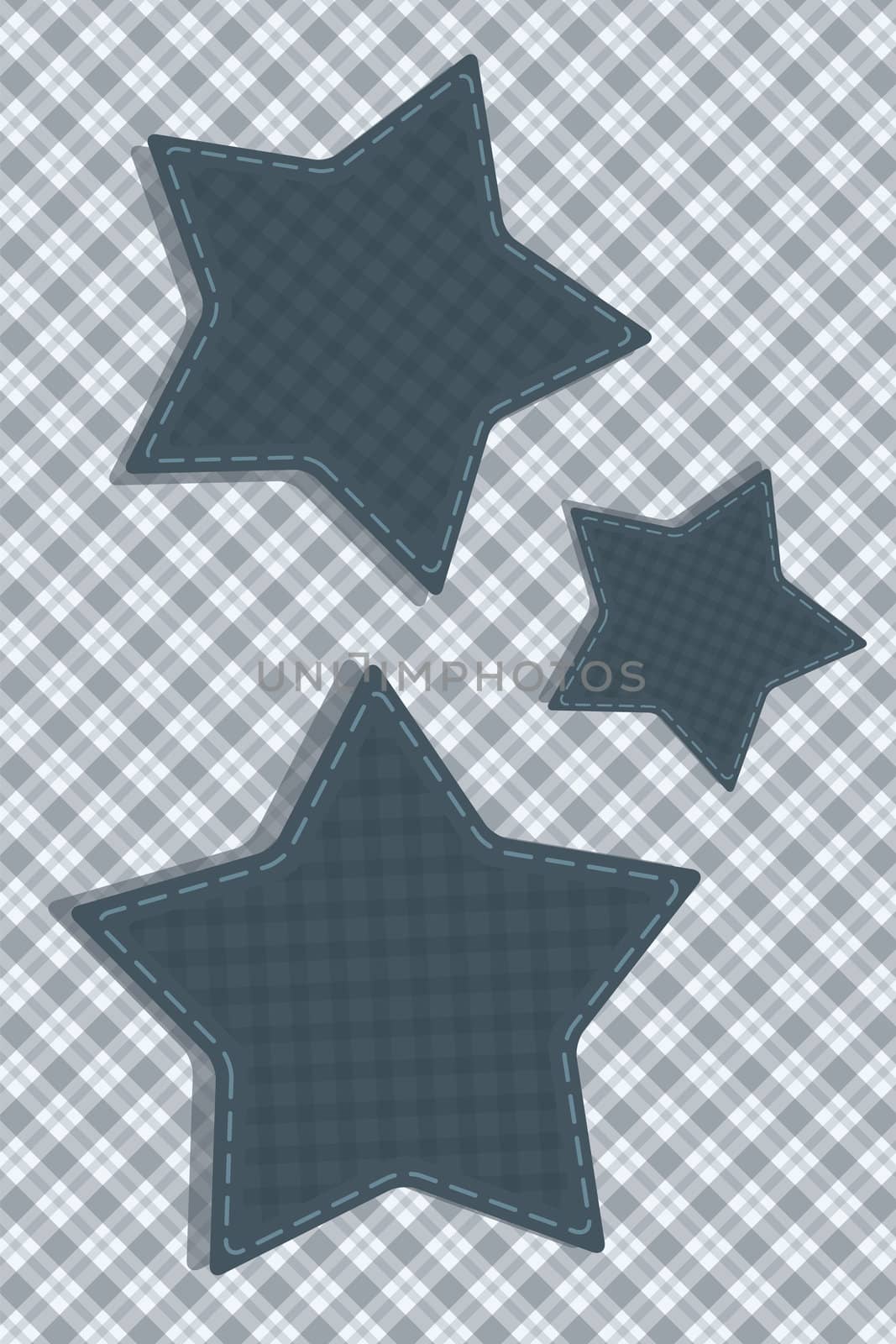 Tartan textile stylized Stars illustration.