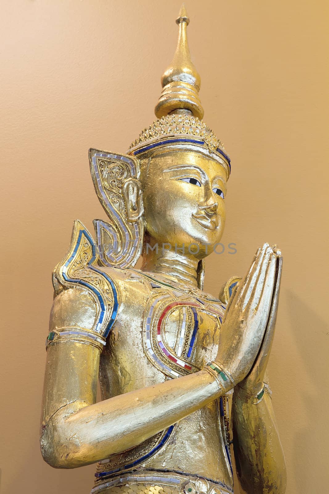 Thai Buddhist Teppanom Angel Statue Closeup