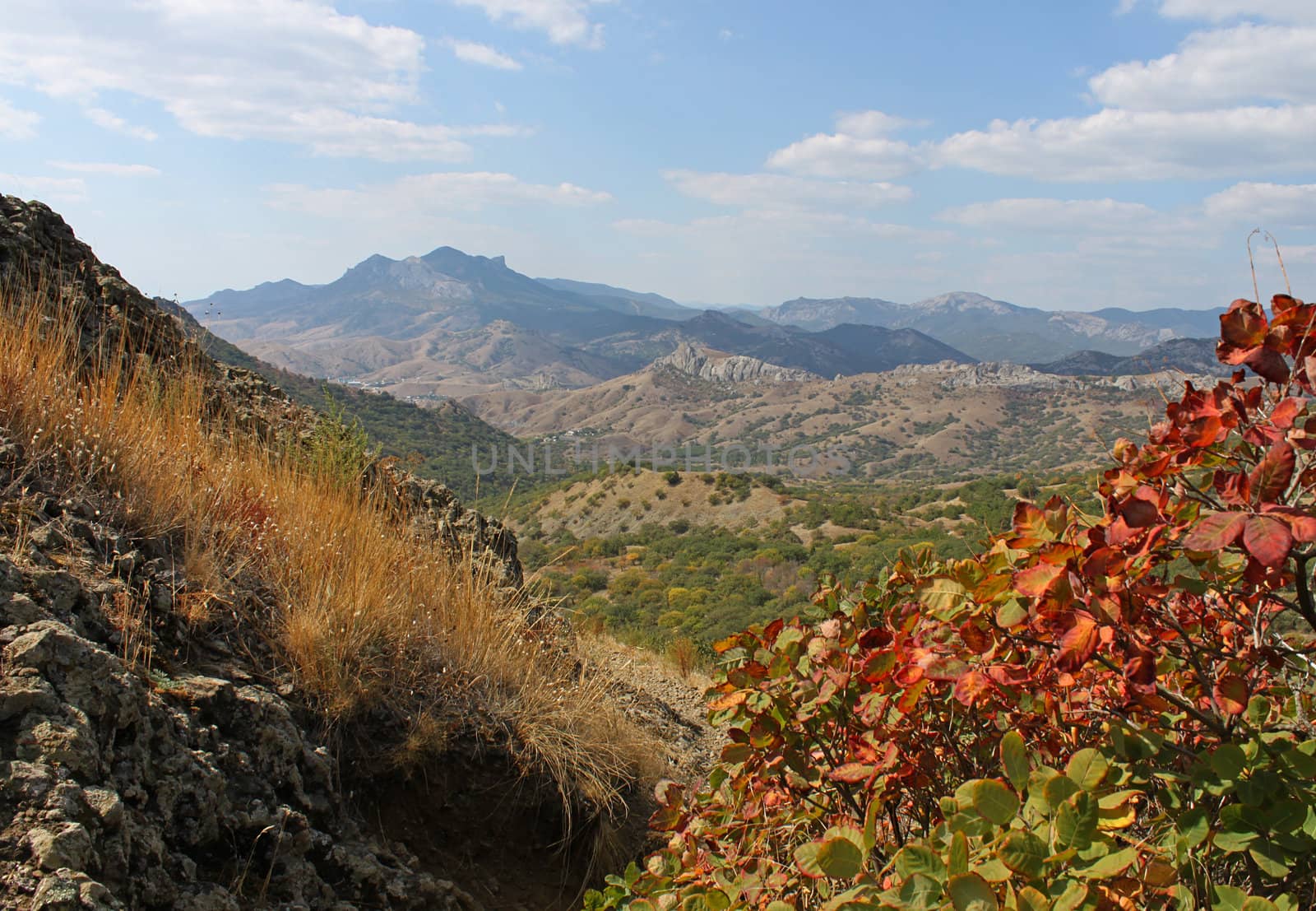 view on Crimean mountains at autumn