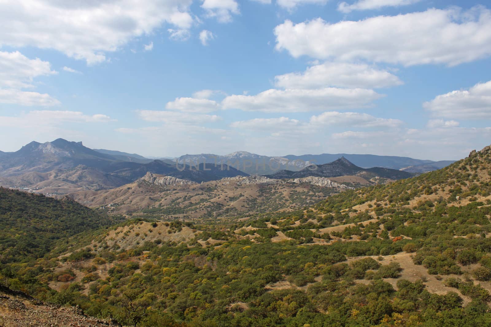 view on Crimean mountains at fall