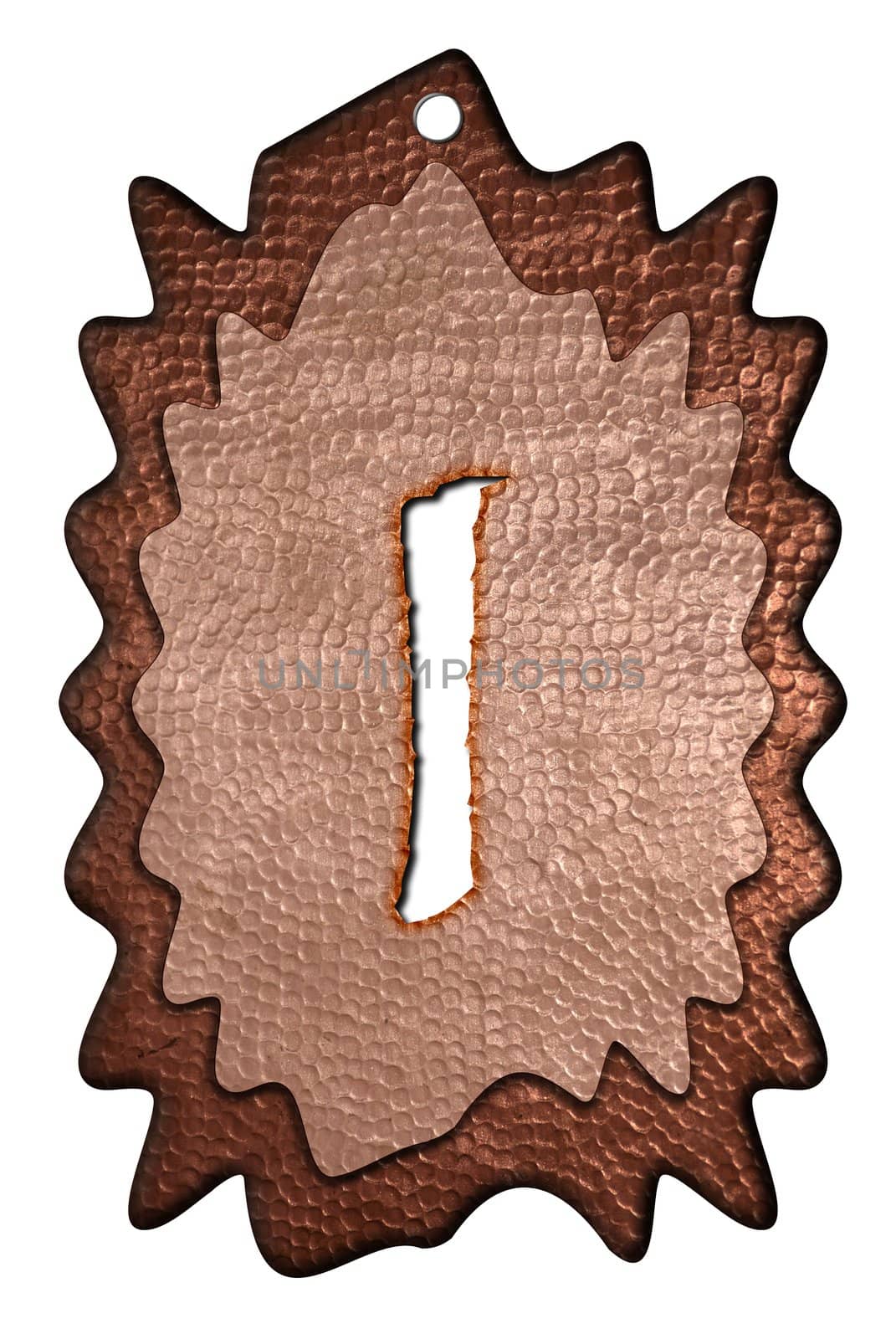 3d Letter a in bronze, on a white isolated background. UPPERCASE by mg1408