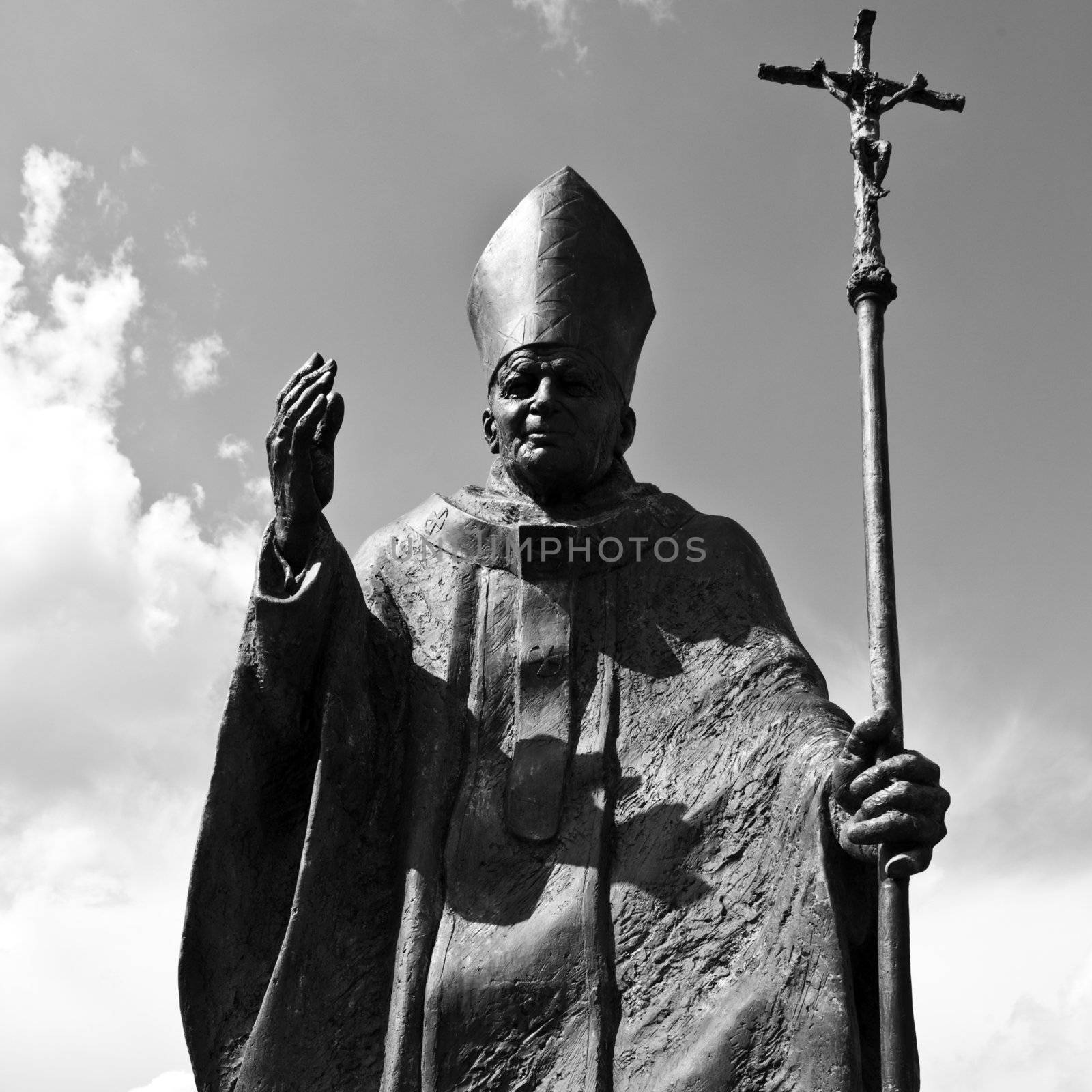 Pope John Paul II Statue in Suwalki, Poland.