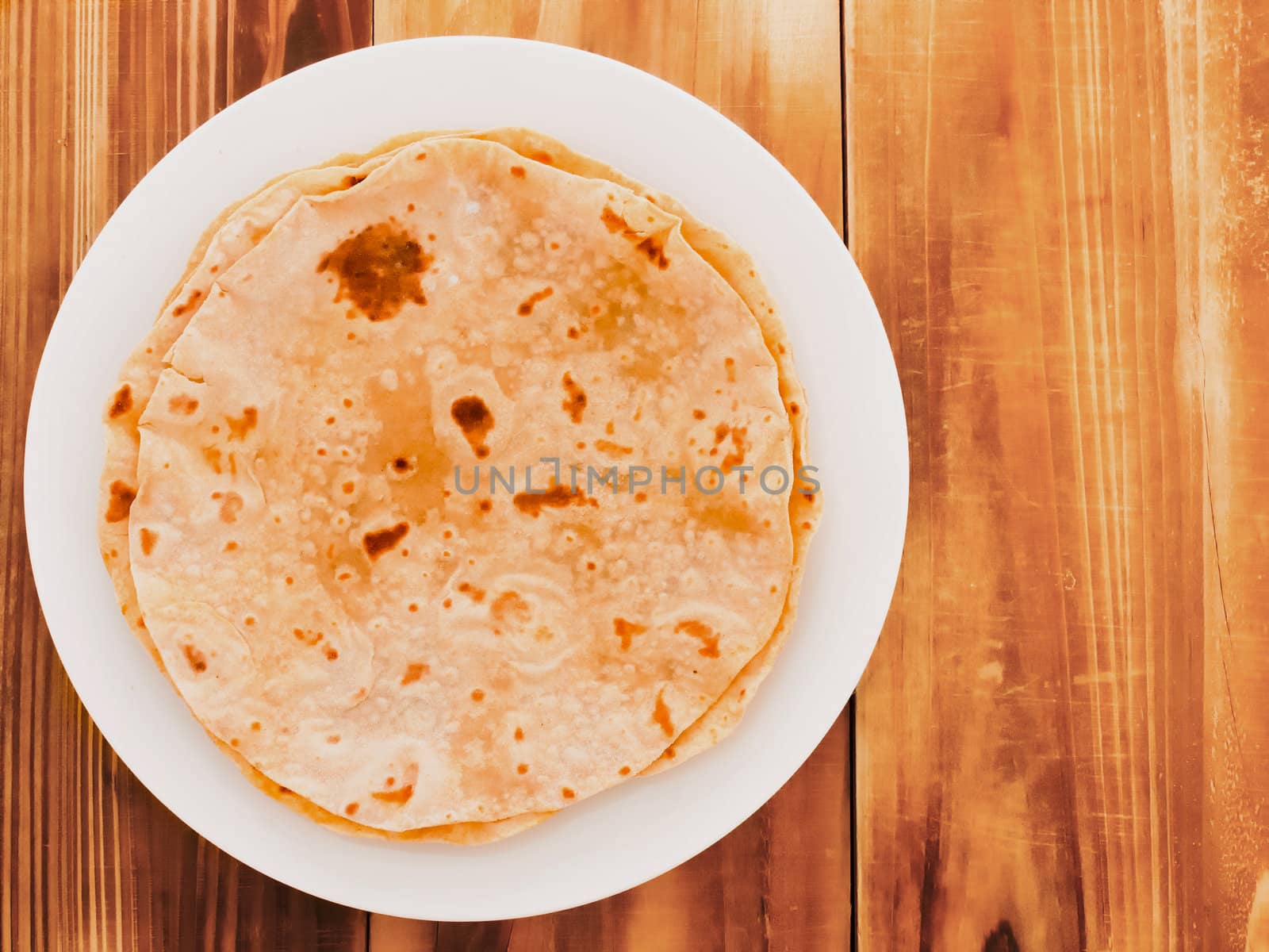 close up of indian chapati bread