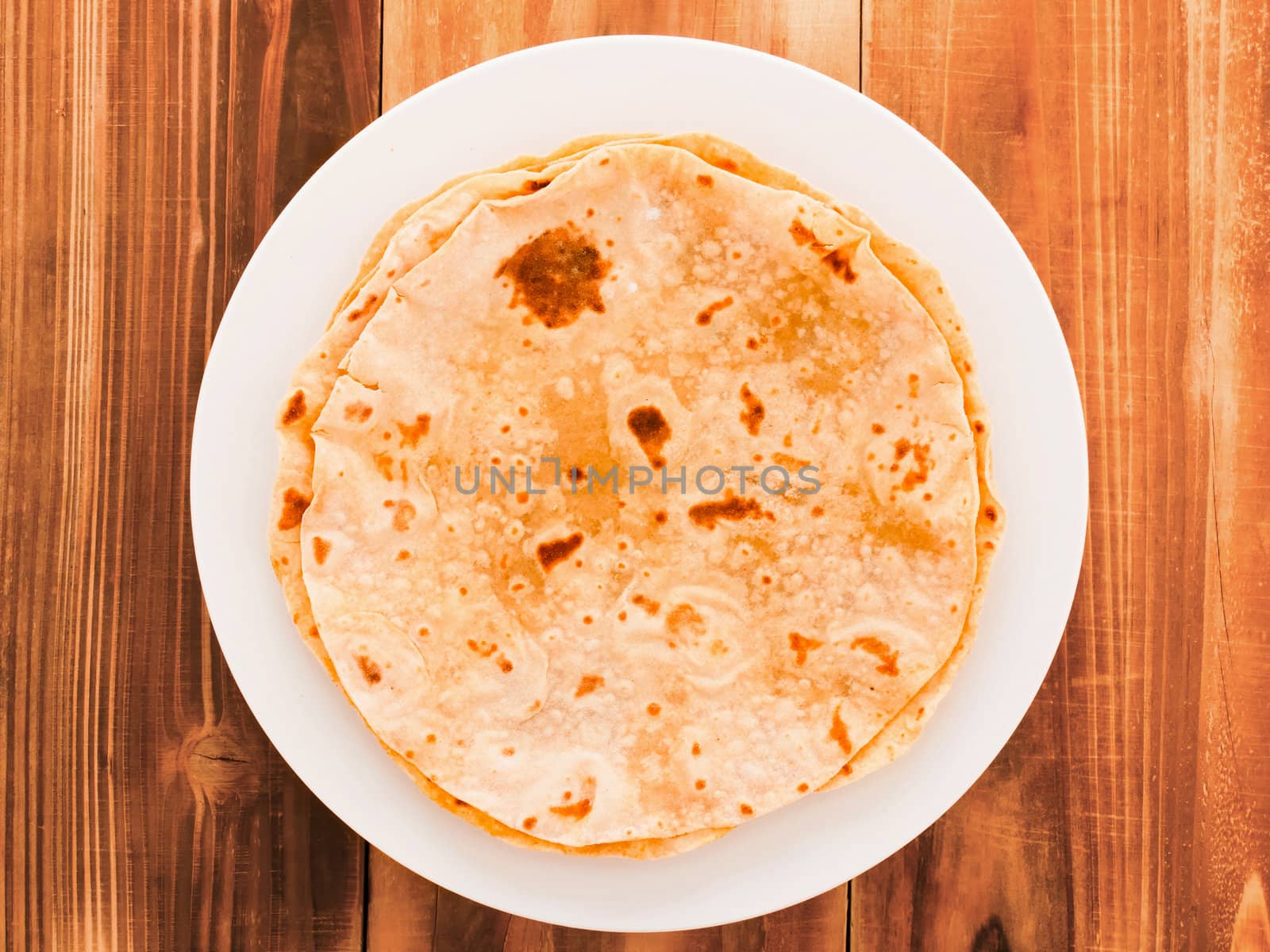 close up of indian chapati bread