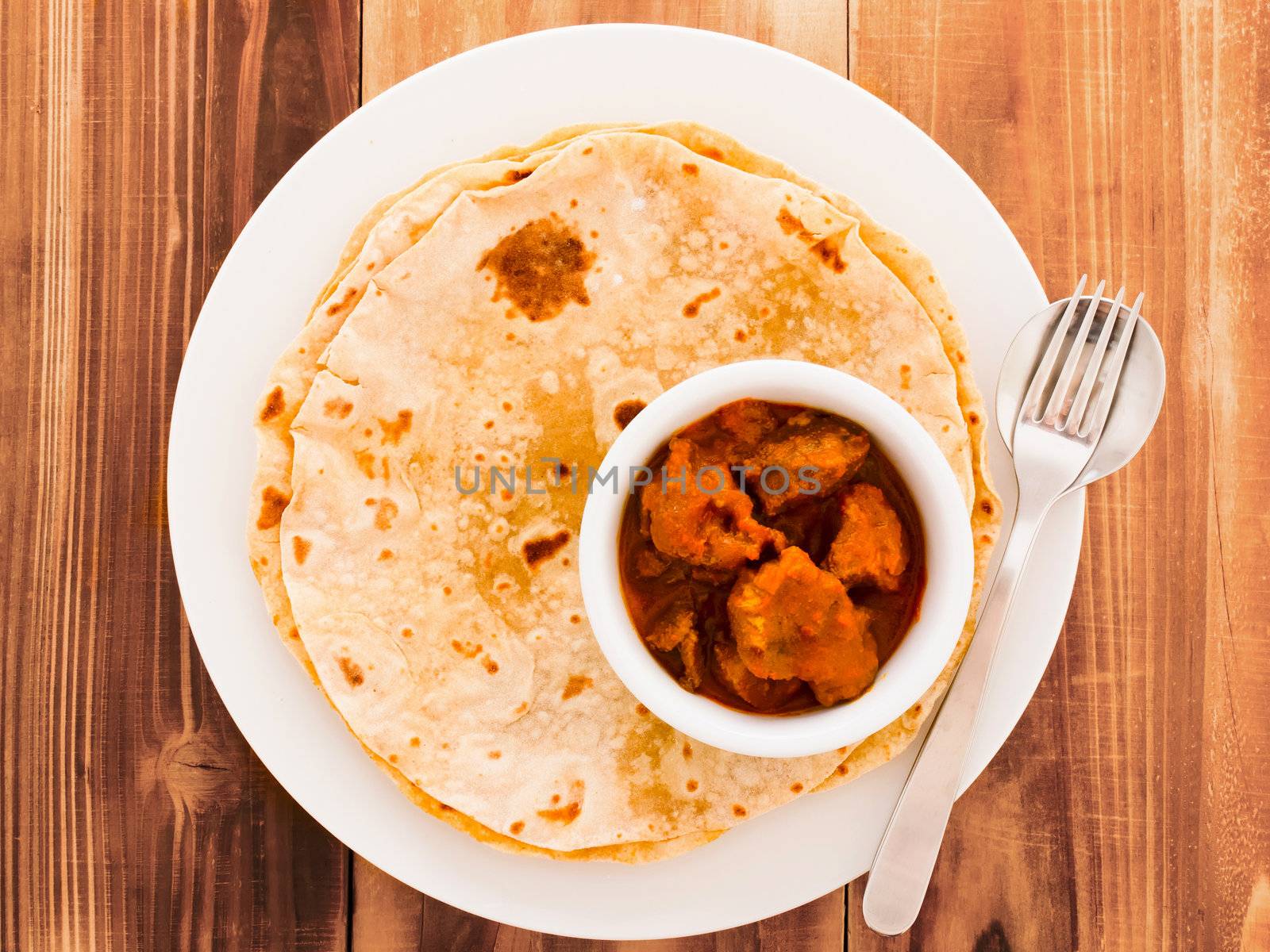 close up of indian chapati bread