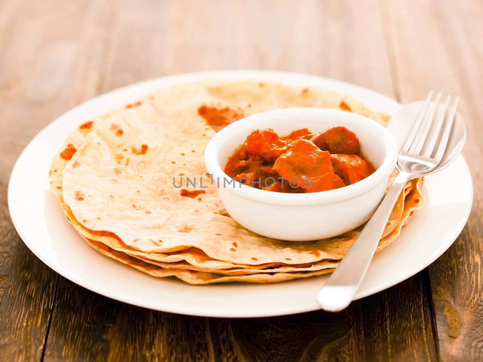 close up of indian chapati bread