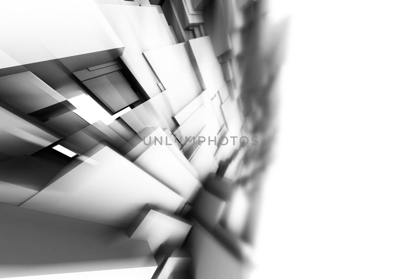 3d Architectural design on white background