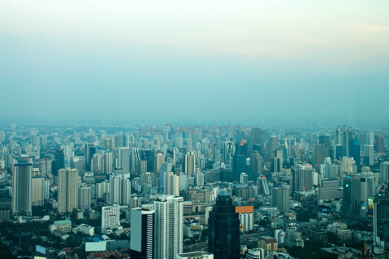 Aerial view of Bangkok from Baiyoke Sky Tower by Yuri2012