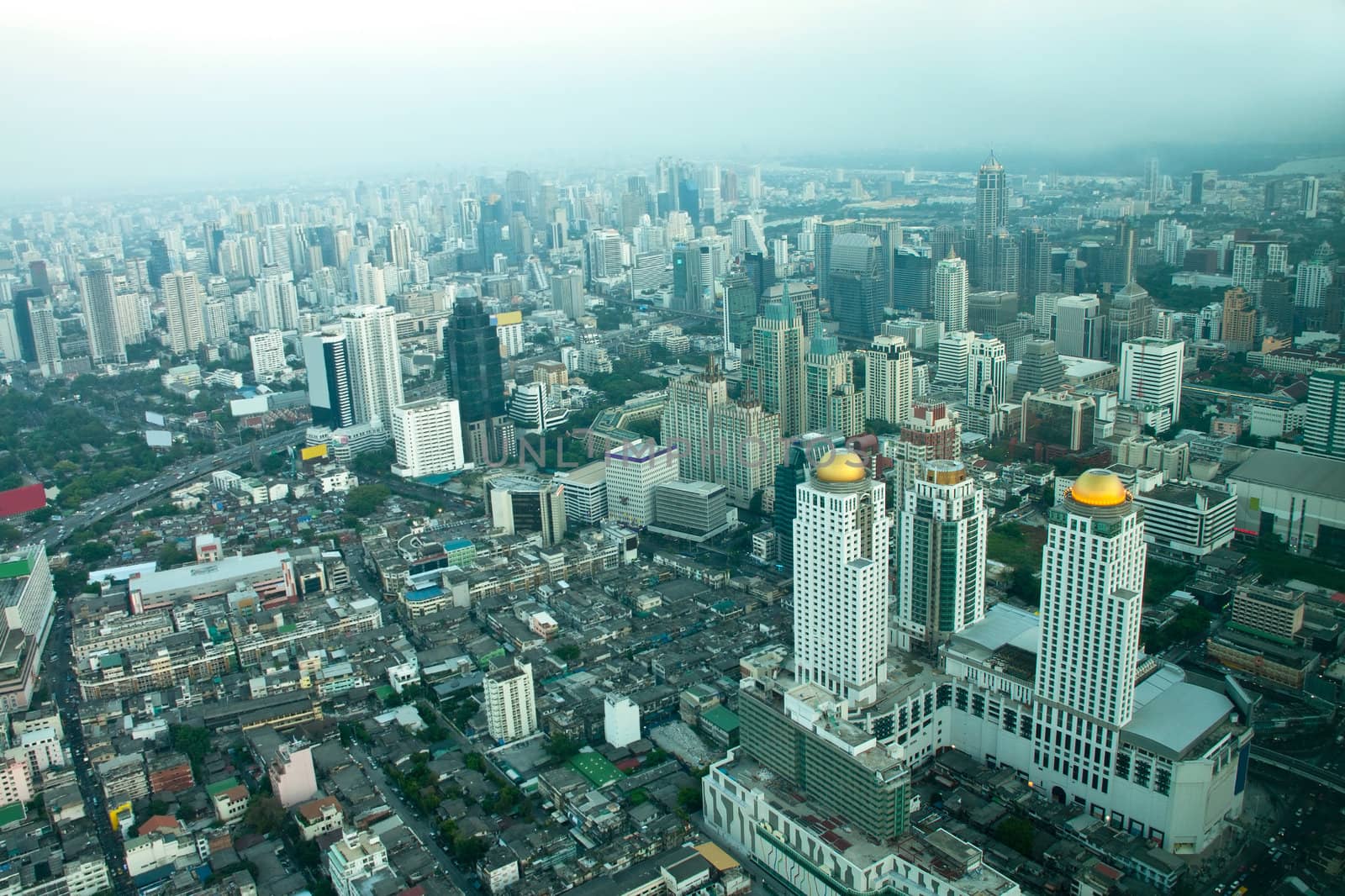 Aerial view of Bangkok from Baiyoke Sky Tower by Yuri2012