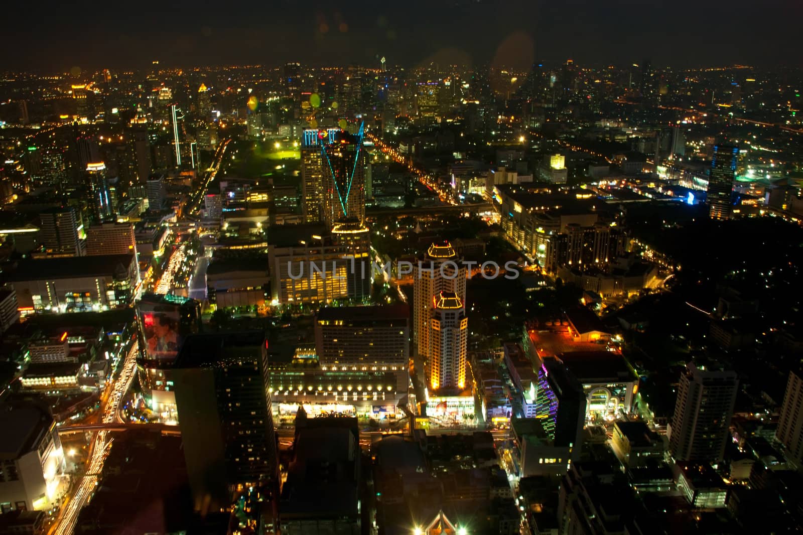 Aerial view of Bangkok from Baiyoke Sky Tower by Yuri2012