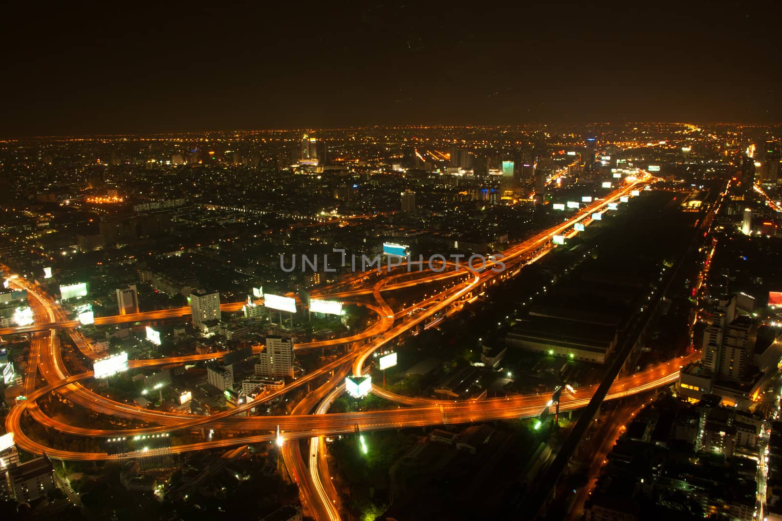 Bangkok and express way view point from Baiyok building. by Yuri2012