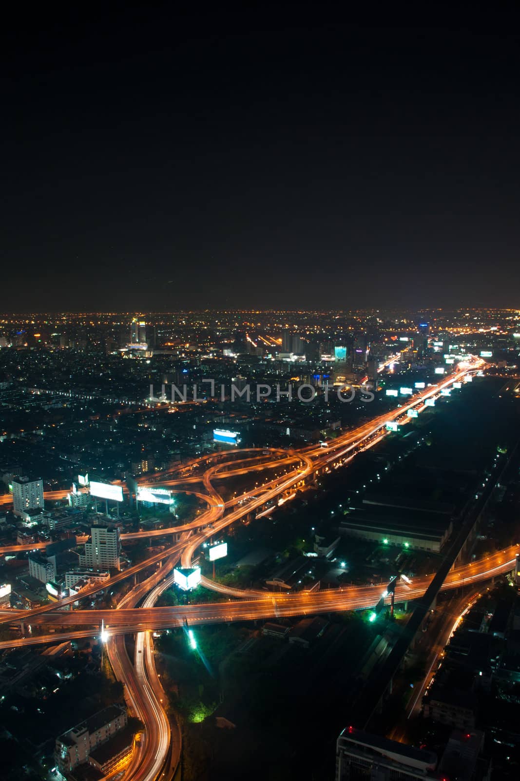 Bangkok and express way view point from Baiyok building. by Yuri2012