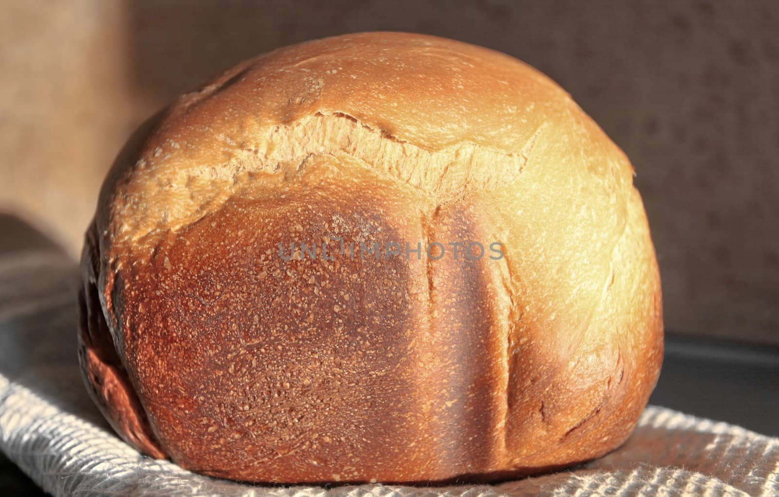 hot loaf of freshly baked bread