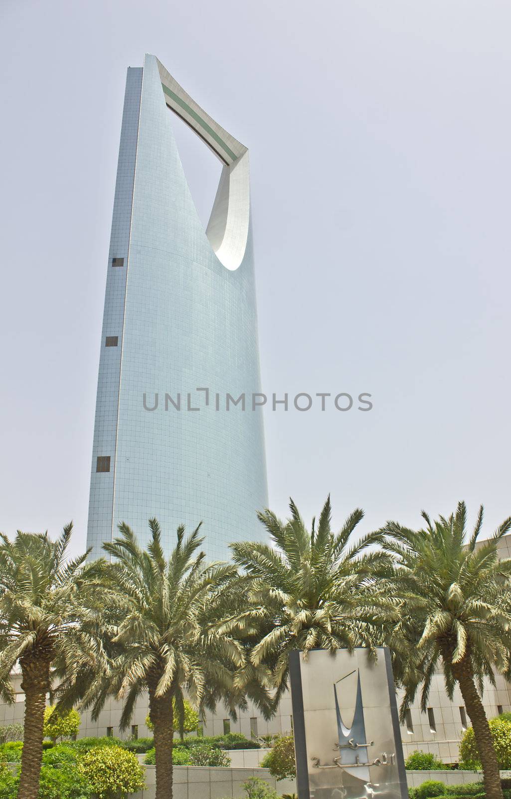 RIYADH - APRIL 25: Kingdom tower on April 25, 2012 in Riyadh, Saudi Arabia. Kingdom tower is main landmark of Riyadh city.