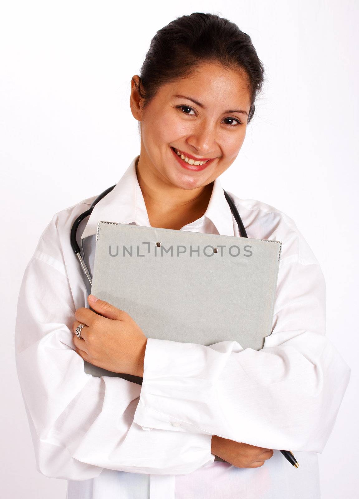 Confident Lady Doctor With Patients