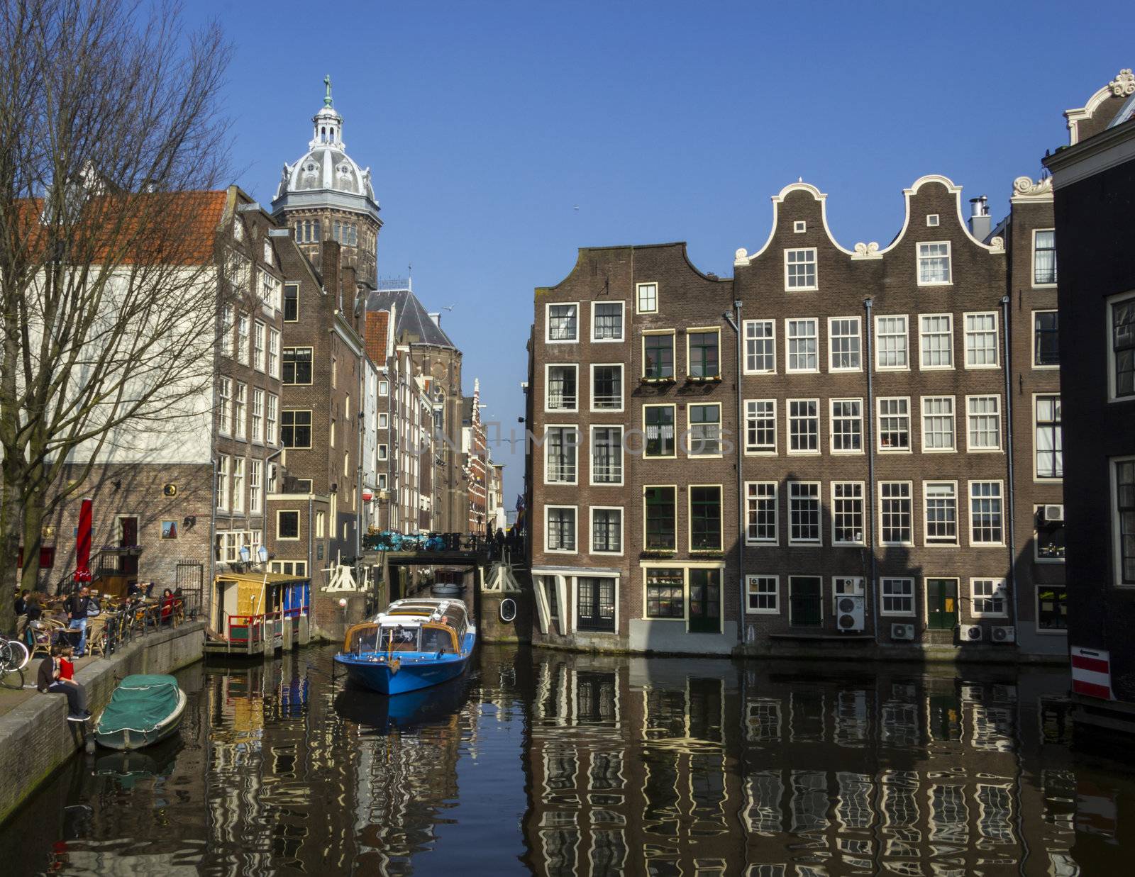 Classical Amsterdam view on a canal, The Netherlands by Tetyana