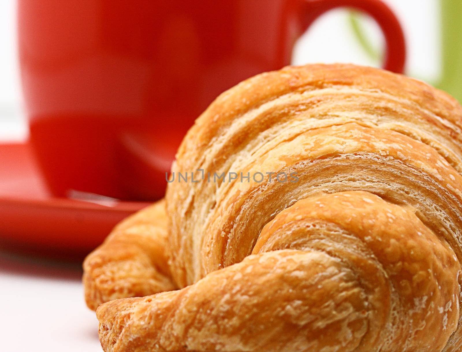 Cup Of Coffee And Croissant To Start A Glorious Morning