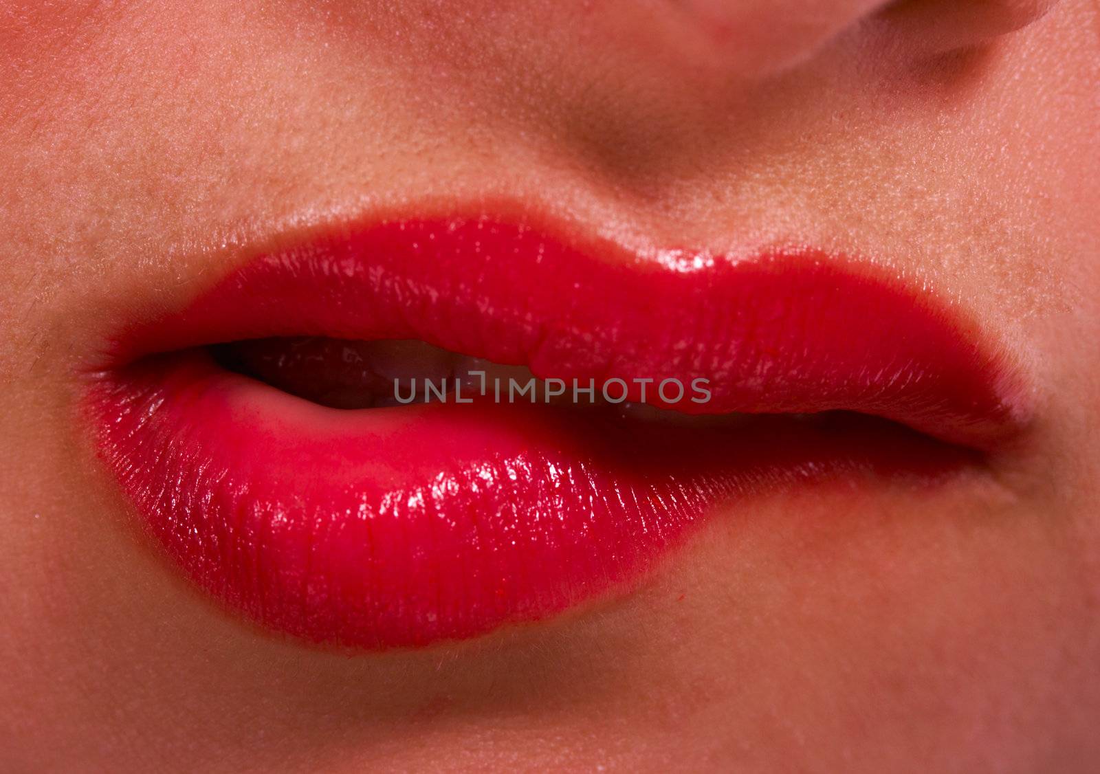 Lips Showing Nervous Woman by stuartmiles