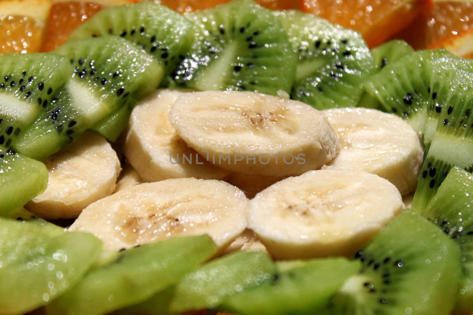 cut of tropical fruits on a plate