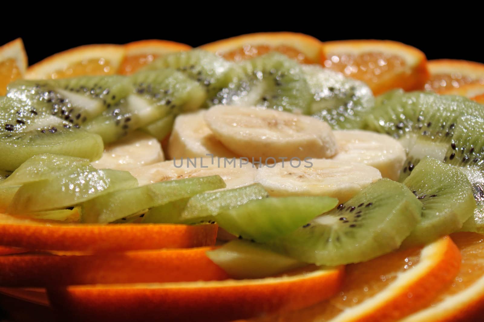 cut of tropical fruits on a plate