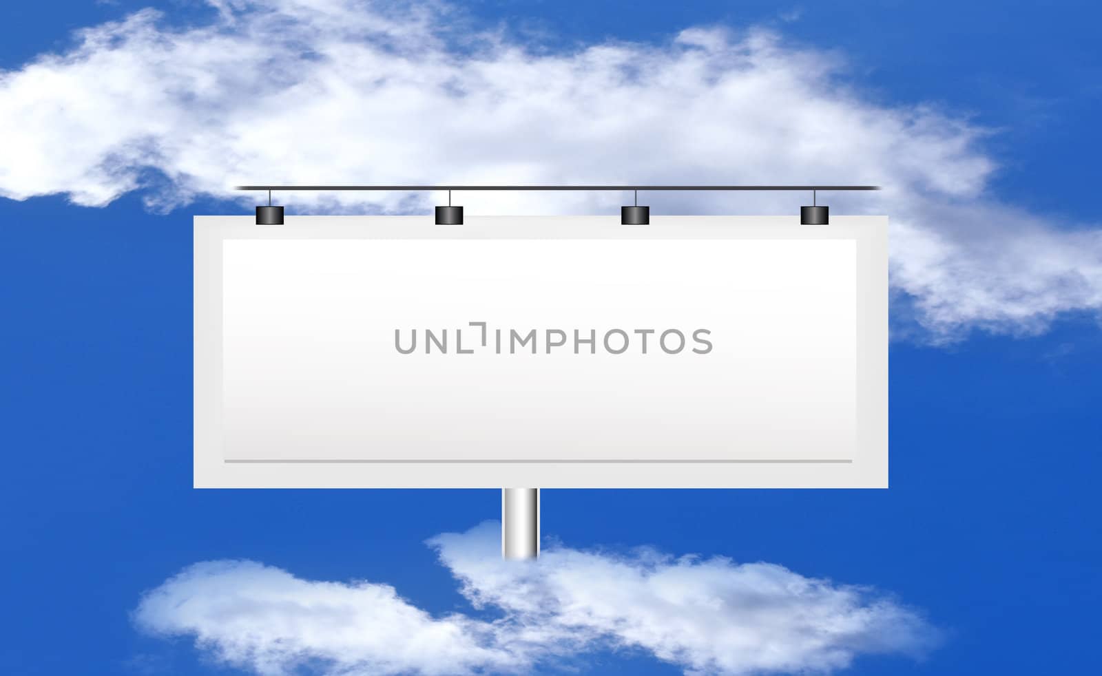 Publicity board against the bright blue cloudy sky by sergey150770SV