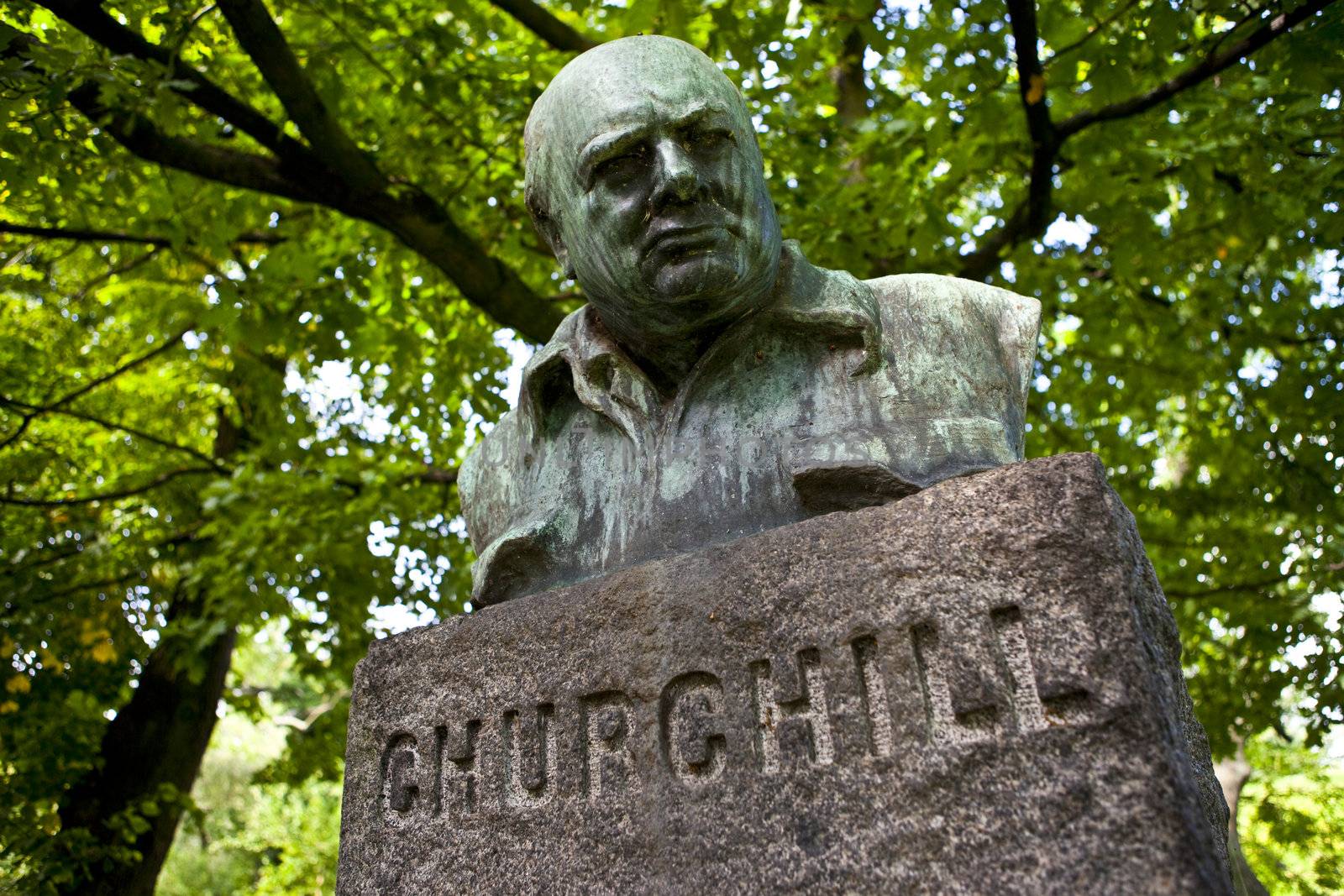 Winston Churchill Statue/Monument in Copenhagen, Denmark.