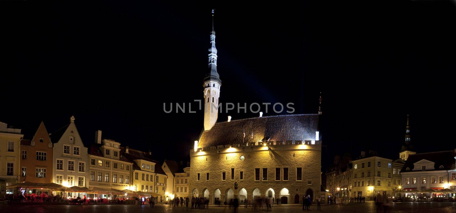 Tallin Town Hall Square at Night, Estonia by chrisdorney